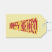 Yellow Mega Phone Happy Birthday Cadeau Labels Cadeaulabel (Voorkant (Horizontaal))