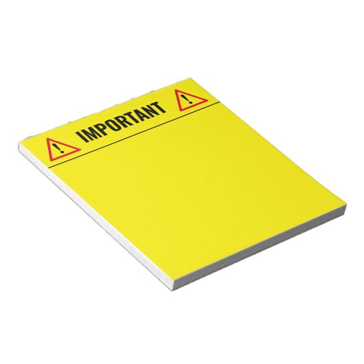 Yellow memo writing notepad for belangrijk stuff notitieblok (Schuin)