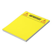 Yellow memo writing notepad for belangrijk stuff notitieblok (Linkerzijde)