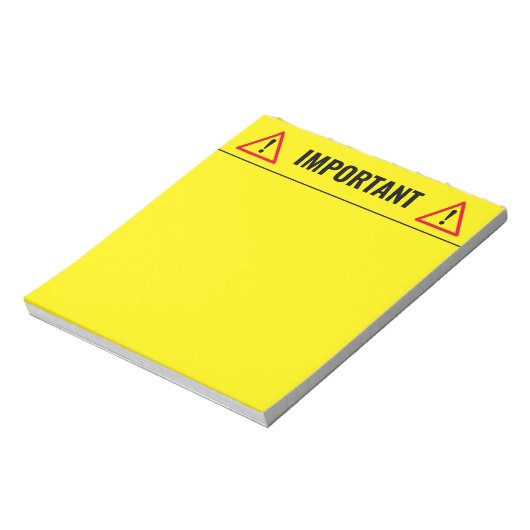 Yellow memo writing notepad for belangrijk stuff notitieblok (Linkerzijde)