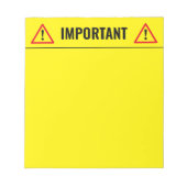 Yellow memo writing notepad for belangrijk stuff notitieblok (Voorkant)