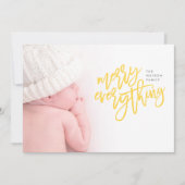 Yellow Merry Alles kerstfoto Feestdagenkaart (Voorkant)