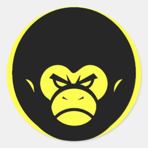 Yellow Million Monkey Logo Ronde Sticker