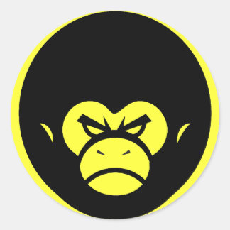 Yellow Million Monkey Logo Ronde Sticker