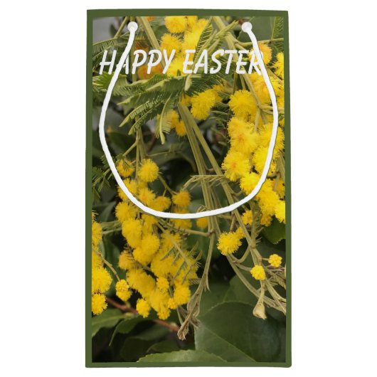 Yellow Mimosa Pasen Klein Cadeauzakje (Achterkant)