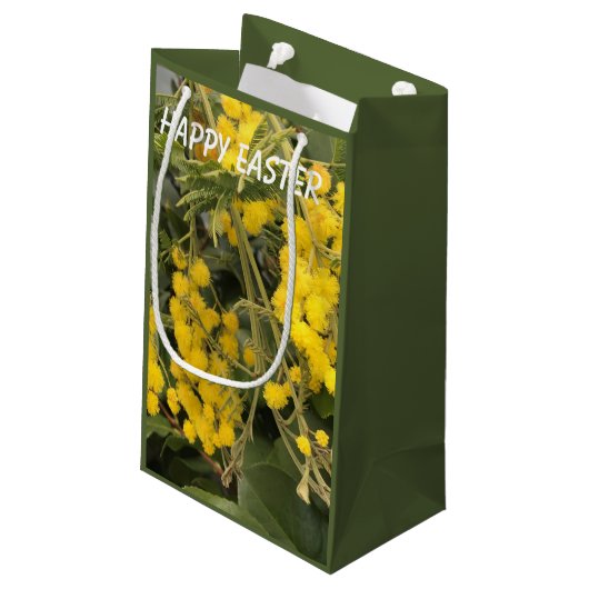 Yellow Mimosa Pasen Klein Cadeauzakje (Achterkant Gekanteld)