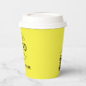 Yellow Minimalist Logo QR Code Company Swag Papieren Bekers (Links)