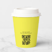 Yellow Minimalist Logo QR Code Company Swag Papieren Bekers (Achterkant)