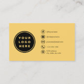 Yellow Minimalist Modern Photo with QR Code Visitekaartje (Achterkant)