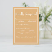 Yellow Minimalist Modern Wedding RSVP Kaart (Staand voorkant)