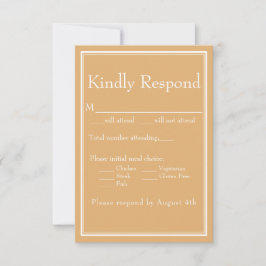 Yellow Minimalist Modern Wedding RSVP Kaart