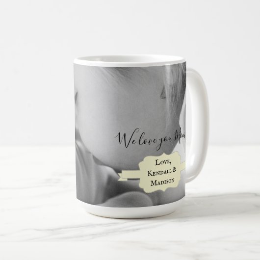 Yellow Minimalist Photo Moederdag Coffee Mok (Voorkant rechts)