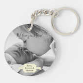 Yellow Minimalist Photo Moederdag Sleutelhanger (Achterkant)