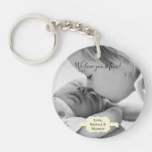 Yellow Minimalist Photo Moederdag Sleutelhanger (Voorkant)