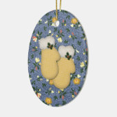 Yellow Mittens kerstversier Keramisch Ornament (Links)