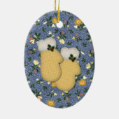 Yellow Mittens kerstversier Keramisch Ornament (Achterkant)