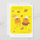 Yellow | Mixed Candy Corn Couple | Fall Feestdagenkaart (Voorkant)