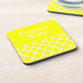 Yellow Mod Ball Design @ Emporio Moffa met tekst Bier Onderzetter (Linkerzijde)