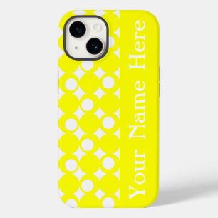 Yellow Mod Ball Design met naam Case-Mate iPhone Case