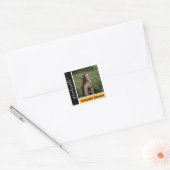 Yellow Modern Block Photo Afstuderen Vierkante Sticker (Envelop)