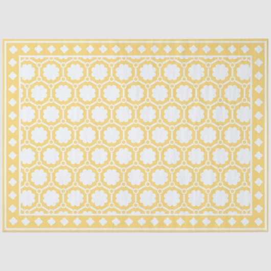 Yellow Modern Bone Inlay Decoupage Paper Tissuepapier (Voorkant)