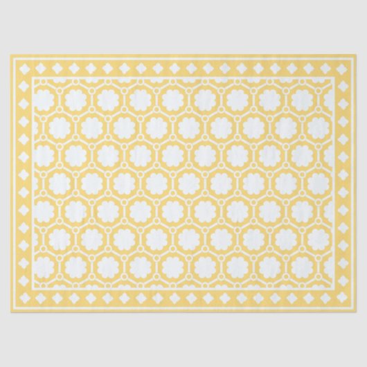 Yellow Modern Bone Inlay Decoupage Paper Tissuepapier (Voorkant)