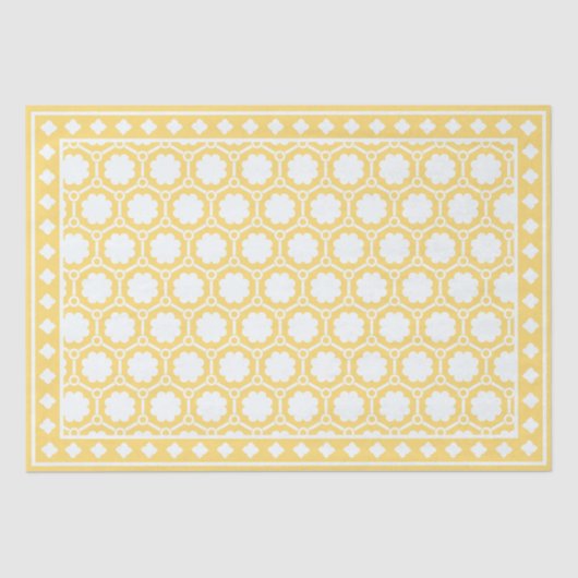 Yellow Modern Bone Inlay Decoupage Paper Tissuepapier (Voorkant)
