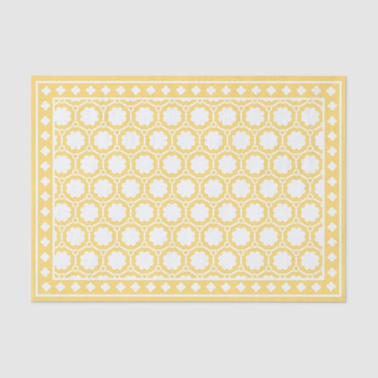 Yellow Modern Bone Inlay Decoupage Paper Tissuepapier (Voorkant)