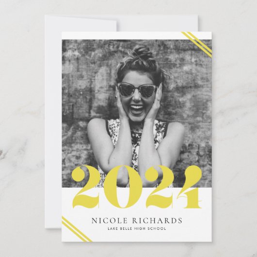 Yellow Modern Class van 2024 Foto Afstuderen Kaart (Voorkant)
