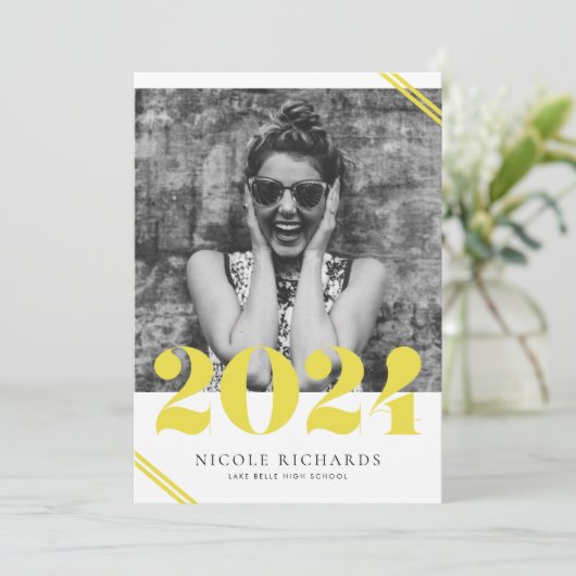 Yellow Modern Class van 2024 Foto Afstuderen Kaart (Staand voorkant)