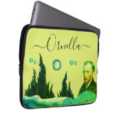 yellow modern face VanGogh star text editable  Laptop Sleeve (Voorkant Rechts)