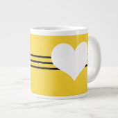 Yellow Modern Heart Jumbo Mok (Voorkant rechts)