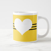 Yellow Modern Heart Jumbo Mok (Rechts)