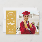 Yellow Modern Minimalist Afstuderen Aankondiging (Voorkant)