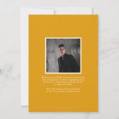 Yellow Modern Photo Collage Afstudeerder Aankondig Kaart (Achterkant)