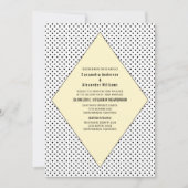 Yellow Modern Polka Dots Wedding Invite Kaart (Voorkant)