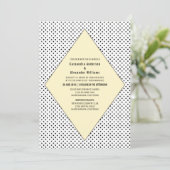 Yellow Modern Polka Dots Wedding Invite Kaart (Staand voorkant)