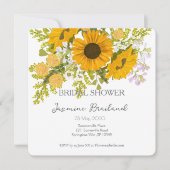 Yellow Modern Sunflowers Bouquet Bridal Shower  Save The Date (Voorkant)