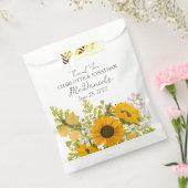 Yellow Modern Sunflowers Bouquet Wedding  Bedankzakje (Gezegeld)