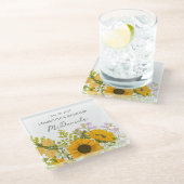 Yellow Modern Sunflowers Bouquet Wedding Glazen Onderzetter (Schuin)