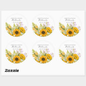 Yellow Modern Sunflowers Bouquet Wedding  Ronde Sticker (Vel)