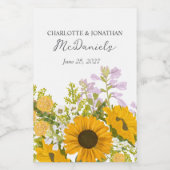 Yellow Modern Sunflowers Bouquet Wedding  Voedselcontainer Etiket (Enkel label)