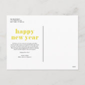 Yellow Modern Typography Happy New Year 2022 Photo Feestdagenkaart (Achterkant)