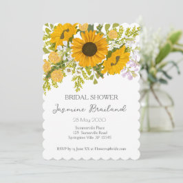 Yellow Modern Zonnebloemen Boeket Vrijgezellenfees Kaart