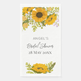 Yellow Modern Zonnebloemen Boeket Vrijgezellenfees Servet