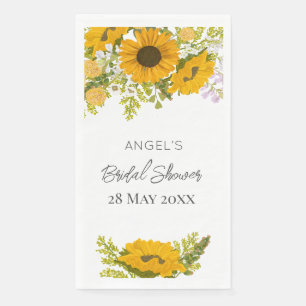Yellow Modern Zonnebloemen Boeket Vrijgezellenfees Servet