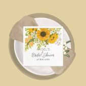Yellow Modern Zonnebloemen Boeket Vrijgezellenfees Servet