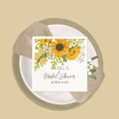 Yellow Modern Zonnebloemen Boeket Vrijgezellenfees Servet