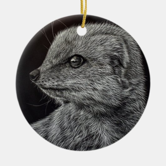 Yellow Mongoose Keramisch Ornament (Voorkant)