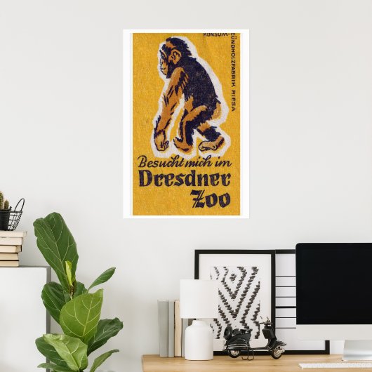 Yellow Monkey - Matchbox Print - Aesthetic Wall (Thuiskantoor)